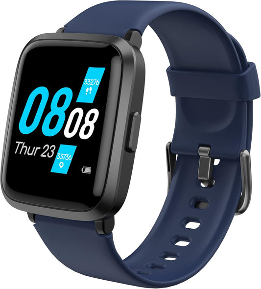 Pro-Fit Go Veryfitpro Smart Watch Activity Fitness Tracker Heart Rate Blood Oxygen Blood Pressure & Sleep Monitor Calorie Counter Pedometer Compatible with Iphone Samsung & Android (ID205U) (Blue)