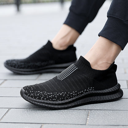[Lightweight Breathable Running Shoes] Men's Slip On Breathable Lightweight Running Shoes, Outdoor Casual Walking Shoes Men's Sneakers