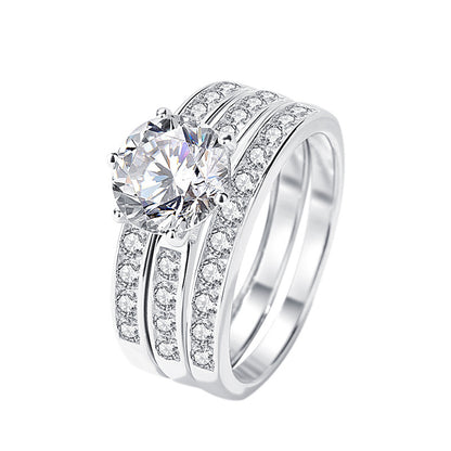 Luxury 2ct Moissanite 925 Sterling Silver Ring - Perfect for Engagement, Anniversary & Mardi Gras Celebrations | KAHOOT