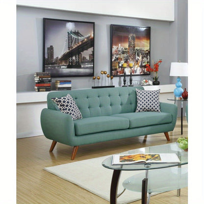 Laguna Color Polyfiber Sofa And Loveseat 2pc Sofa Set Living Room Furniture Plywood Tufted Couch Pillows