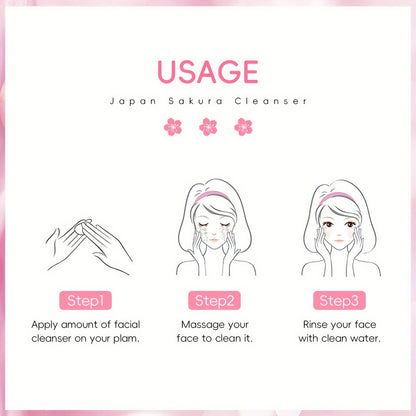 1pc Sakura Facial Cleanser, Foam Facial Cleanser, Deep Cleaning Moisturizing Cleanser