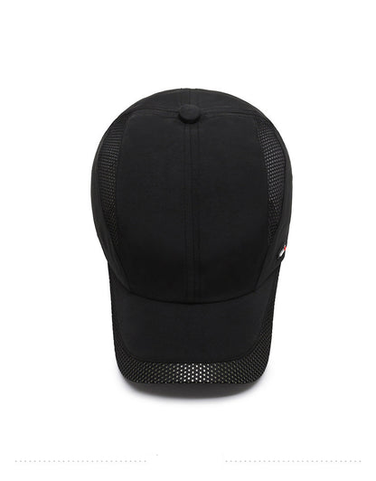 Hat Men'S Spring/Summer Mesh Baseball Cap Quick Dry Wash Large Eave Breathable Visor Outdoor Sports Cap