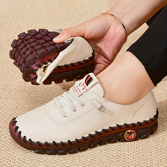 Comfortable Chic - Women's Oxfords - Handmade, Breathable, Lightweight, Non Slip, Lace Up, Slip On, Soft Insoles, Easy Walking Shoes for Everyday Wear