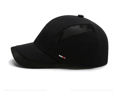 Hat Men'S Spring/Summer Mesh Baseball Cap Quick Dry Wash Large Eave Breathable Visor Outdoor Sports Cap