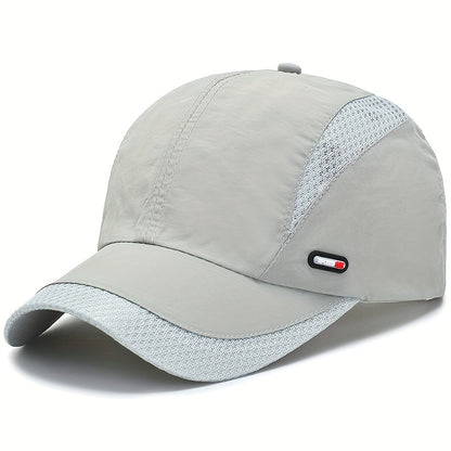 Hat Men'S Spring/Summer Mesh Baseball Cap Quick Dry Wash Large Eave Breathable Visor Outdoor Sports Cap