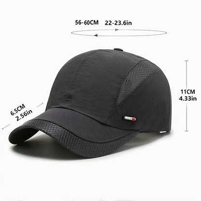 Hat Men'S Spring/Summer Mesh Baseball Cap Quick Dry Wash Large Eave Breathable Visor Outdoor Sports Cap