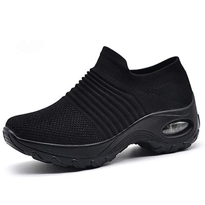 [Air Cushion Sole Sneakers] Lightweight Mesh Women's Air Cushion Sole Chunky Sneakers - Low Top Running Shoes - Women's Footwear