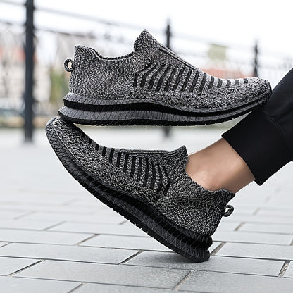 [Lightweight Breathable Running Shoes] Men's Slip On Breathable Lightweight Running Shoes, Outdoor Casual Walking Shoes Men's Sneakers