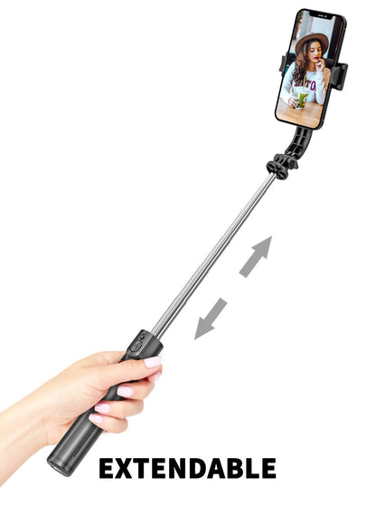 Selfie Stick Tripod, Reinforced Stable Tripod & Extendable Portable Selfie Stick With Wireless Remote And Tripod Stand For Group Selfies/Live Streaming/Video Recording Compatible With IPhone, Android Smartphone