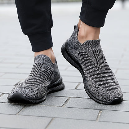 [Lightweight Breathable Running Shoes] Men's Slip On Breathable Lightweight Running Shoes, Outdoor Casual Walking Shoes Men's Sneakers