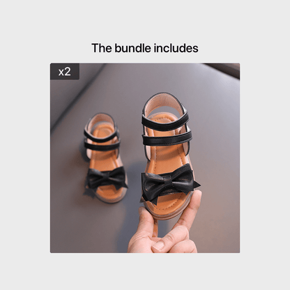 Adorable Bow-Adorned Casual Sandals For Baby Girls, Soft Sole Sandals Perfect For Walking