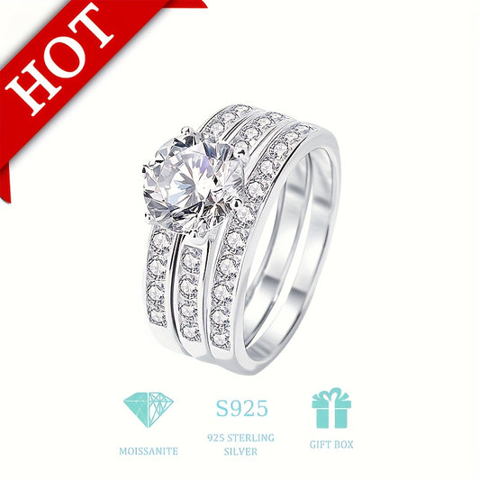 Luxury 2ct Moissanite 925 Sterling Silver Ring - Perfect for Engagement, Anniversary & Mardi Gras Celebrations | KAHOOT