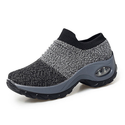 [Air Cushion Sole Sneakers] Lightweight Mesh Women's Air Cushion Sole Chunky Sneakers - Low Top Running Shoes - Women's Footwear