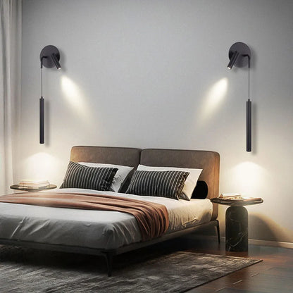 LED Wall Lamp Nordic Double Head Adjustable Wall Lights Creative Bedroom Bedside Reading Lamps Indoor black Home Decor Sconces