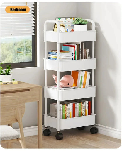 Mobile Storage Rack Trolley Bedroom Multi-Layer Storage Racks Organizer Household Kitchen Multifunctional Cart With Wheels Shelf