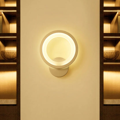 Round Wall Mount Light European Wall Sconces Lighting Wall Lamp Fixture for Bedside Corridor Bedroom Living Room Hallway Light