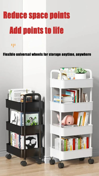 Mobile Storage Rack Trolley Bedroom Multi-Layer Storage Racks Organizer Household Kitchen Multifunctional Cart With Wheels Shelf