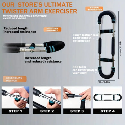 Adjustable Twister Arm Exerciser Wrist Strength Trainer Home Chest Expander For Shoulder Arm and Chest Exercise