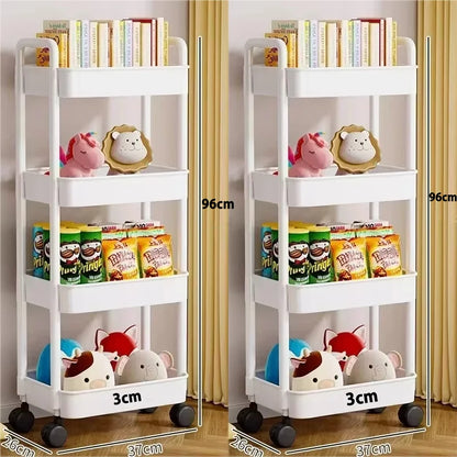 Mobile Storage Rack Trolley Bedroom Multi-Layer Storage Racks Organizer Household Kitchen Multifunctional Cart With Wheels Shelf