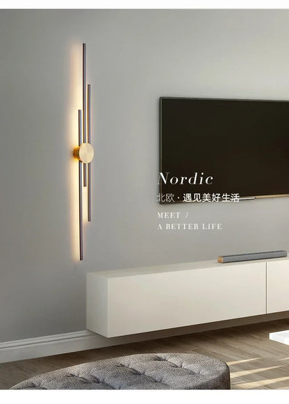 LED Modern Long Wall Lamp Living Room  Dining Room Loft Wall Mounted Sconce Decoration Bedroom Bedside Light Staircase Fixture