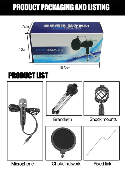 Microphone 3.5mm Wired Home Stereo Desktop Tripod MIC For PC YouTube Video Chatting Gaming Podcasting Recording Meeting