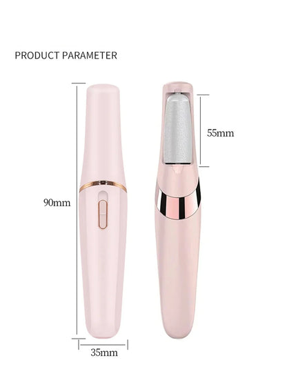Electric Foot File Grinder Set Dead Skin Dry Callus Remover Rechargeable Roller Feet Pedicure Tool with 2 Removable Roller Heads
