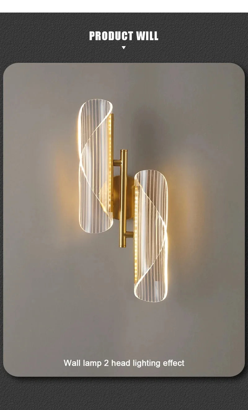Wall Lamp Nordic Modern  LED  Indoor Lighting Luxurious Light for Home Bathroom Hotel Living Room Bedside Decor