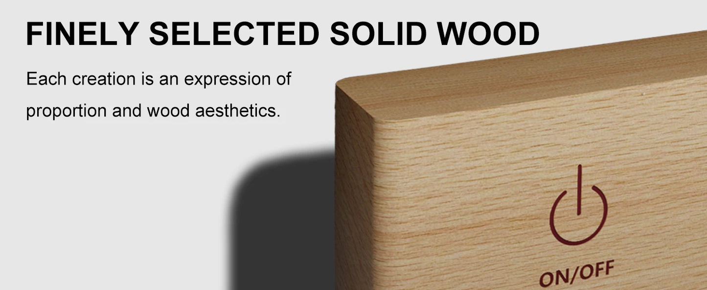 Nordic Wood Wall Lamp With 360 Rotate Dimmable Wall Sconce Touchable Magnetic For Bedroom Cordless Wall Mount Light For Reading