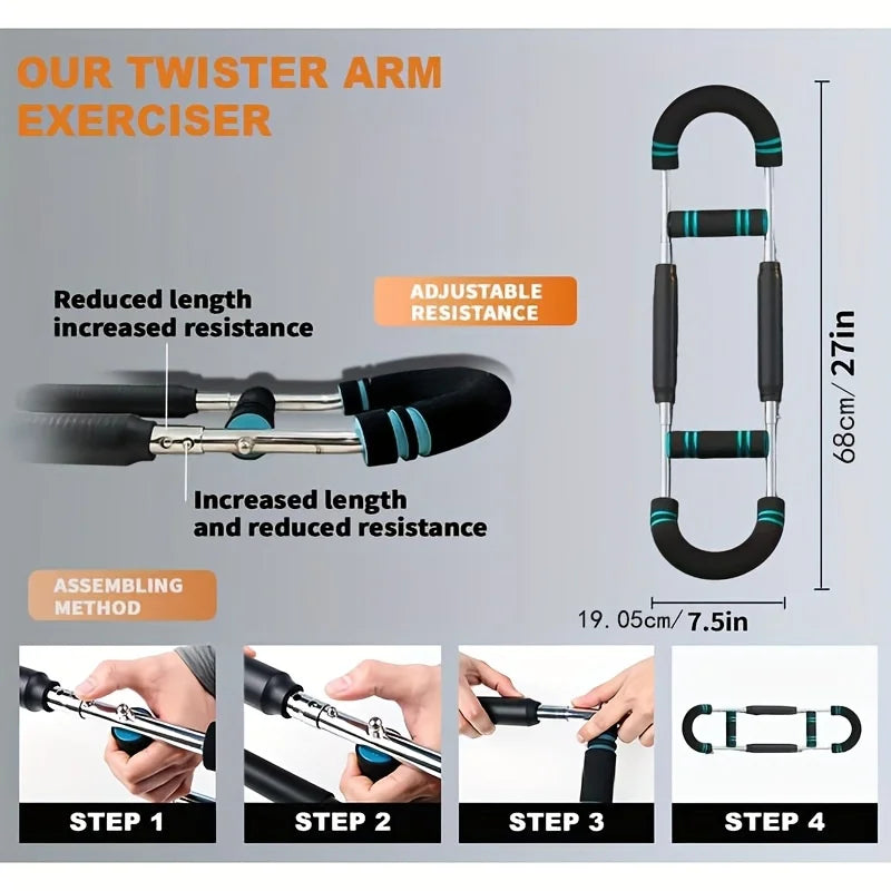 Adjustable Twister Arm Exerciser Wrist Strength Trainer Home Chest Expander For Shoulder Arm and Chest Exercise