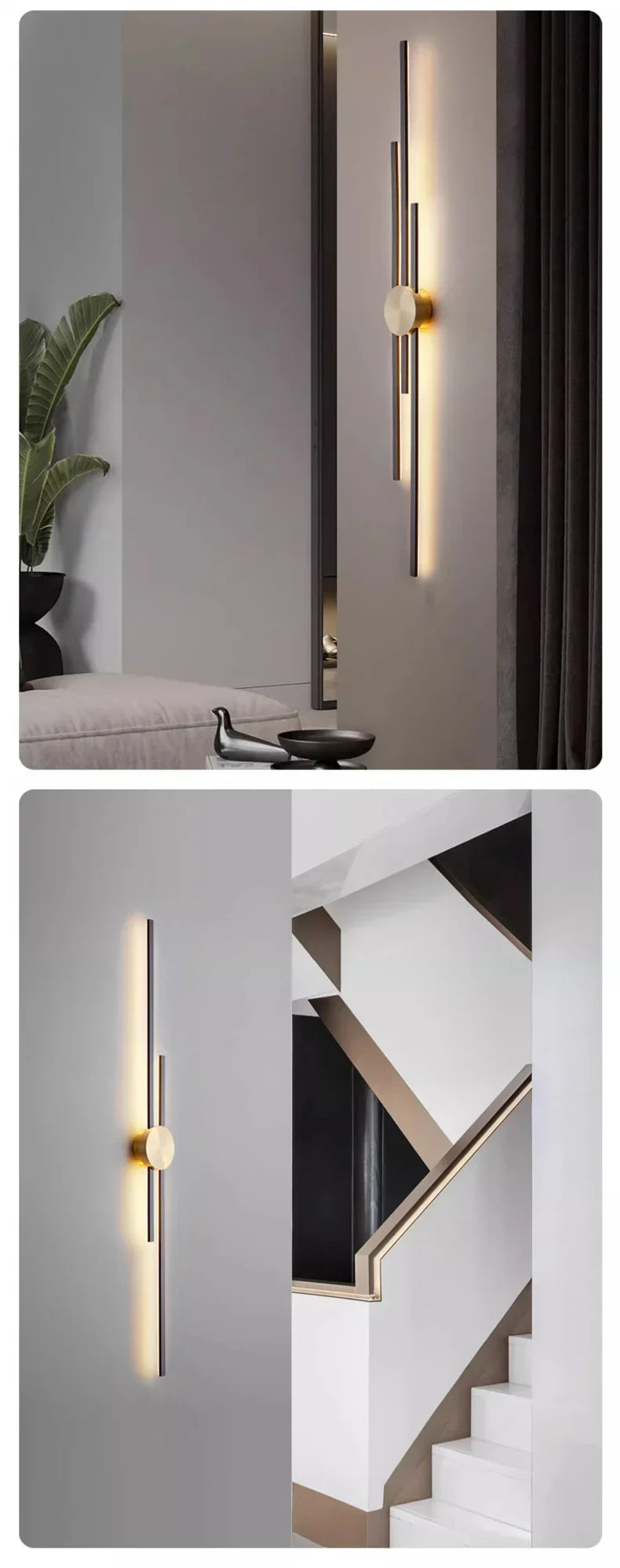 LED Modern Long Wall Lamp Living Room  Dining Room Loft Wall Mounted Sconce Decoration Bedroom Bedside Light Staircase Fixture