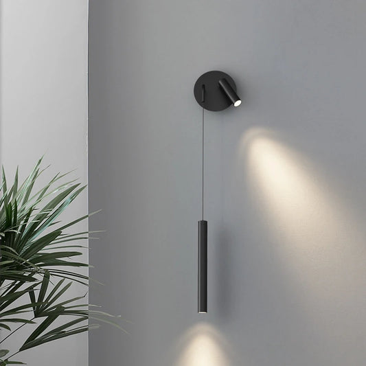 LED Wall Lamp Nordic Double Head Adjustable Wall Lights Creative Bedroom Bedside Reading Lamps Indoor black Home Decor Sconces