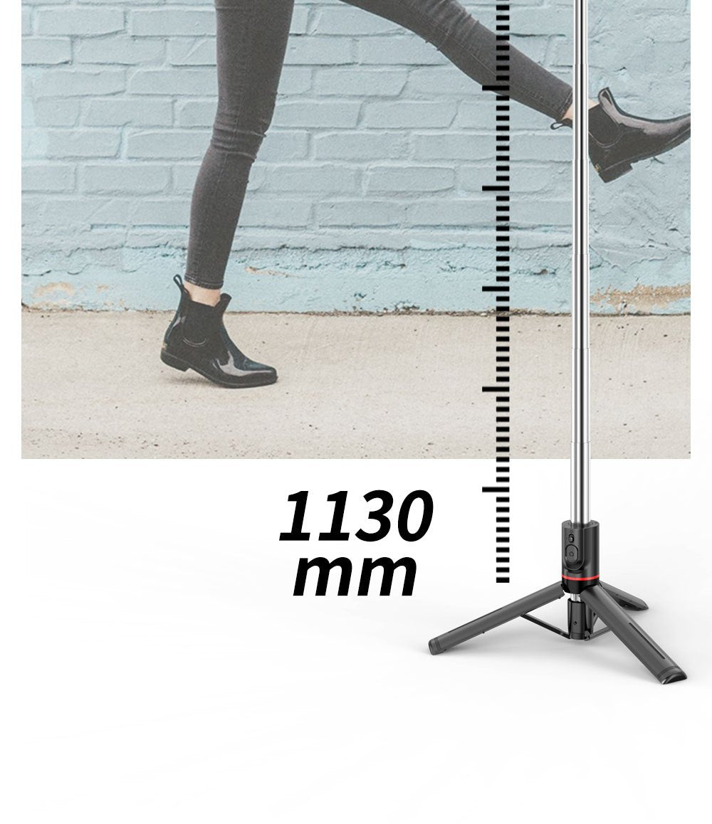 Selfie Stick Tripod, Reinforced Stable Tripod & Extendable Portable Selfie Stick With Wireless Remote And Tripod Stand For Group Selfies/Live Streaming/Video Recording Compatible With IPhone, Android Smartphone