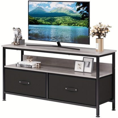 EuKer Dresser TV Stand, Entertainment Center With Storage, 50 Inch TV Stand For Bedroom Small TV Stand Dresser With Drawers And Shelves, TV & Media Console Table Furniture For Living Room, Black