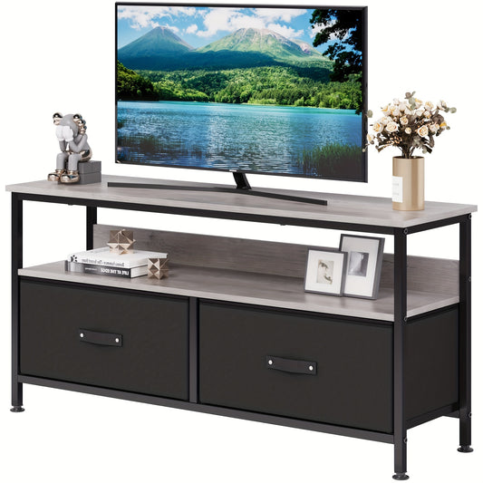 EuKer Dresser TV Stand, Entertainment Center With Storage, 50 Inch TV Stand For Bedroom Small TV Stand Dresser With Drawers And Shelves, TV & Media Console Table Furniture For Living Room, Black