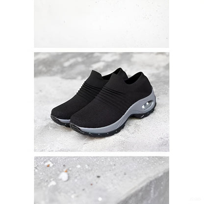 [Air Cushion Sole Sneakers] Lightweight Mesh Women's Air Cushion Sole Chunky Sneakers - Low Top Running Shoes - Women's Footwear