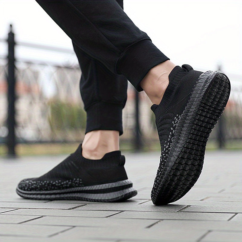 [Lightweight Breathable Running Shoes] Men's Slip On Breathable Lightweight Running Shoes, Outdoor Casual Walking Shoes Men's Sneakers