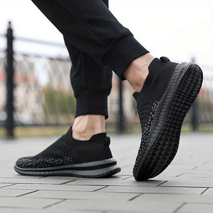 [Lightweight Breathable Running Shoes] Men's Slip On Breathable Lightweight Running Shoes, Outdoor Casual Walking Shoes Men's Sneakers