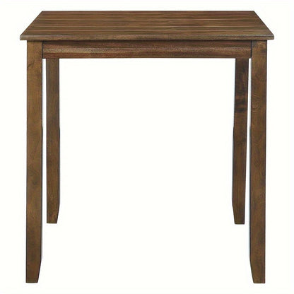 Brown Finish 5pc Counter Height Set Dining Table and 4 Chairs Upholstered Seat Wooden Kitchen Dining Furniture Set Transitional Style