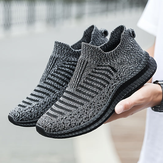 [Lightweight Breathable Running Shoes] Men's Slip On Breathable Lightweight Running Shoes, Outdoor Casual Walking Shoes Men's Sneakers