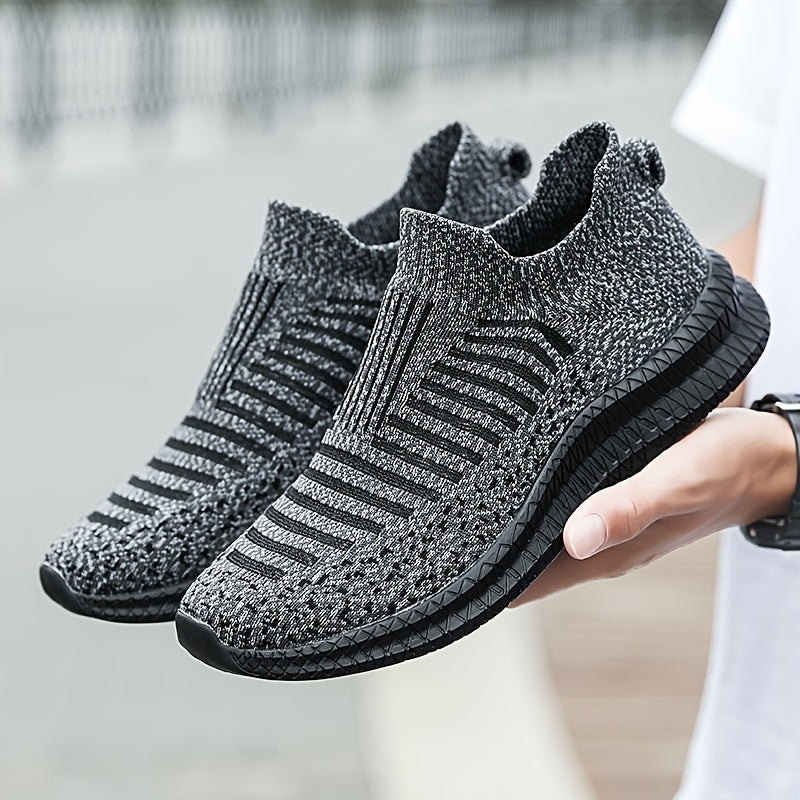 [Lightweight Breathable Running Shoes] Men's Slip On Breathable Lightweight Running Shoes, Outdoor Casual Walking Shoes Men's Sneakers