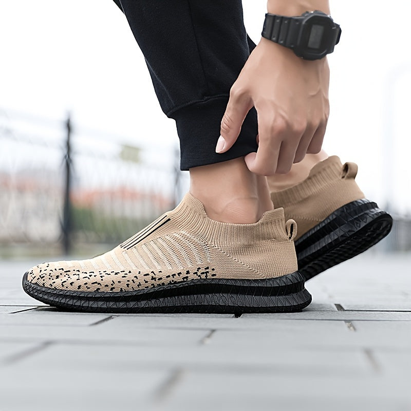 [Lightweight Breathable Running Shoes] Men's Slip On Breathable Lightweight Running Shoes, Outdoor Casual Walking Shoes Men's Sneakers