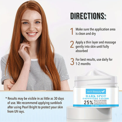 Dark Spot Remover For Face And Body, Facial Whitening Cream, Dark Spot Corrector For Age Spot Sun Spot Freckles Melasma Brown Spot - Faded Spot Correcting Cream For Face Inner Thighs Hands Intimate Area 1Fl.Oz